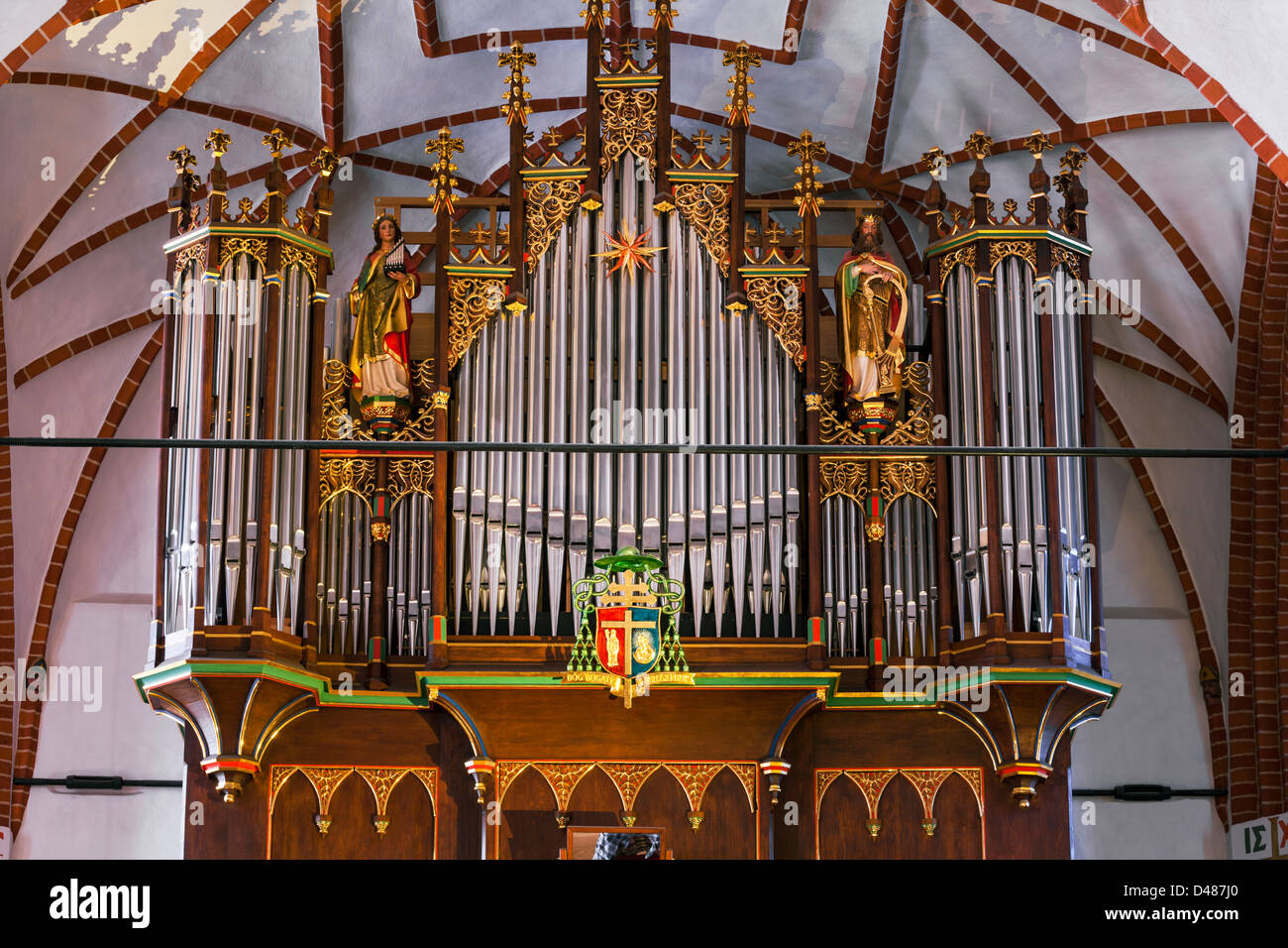 Organes, cathédrale gothique à Olsztyn, Pologne, Warmia and Mazury Banque D'Images