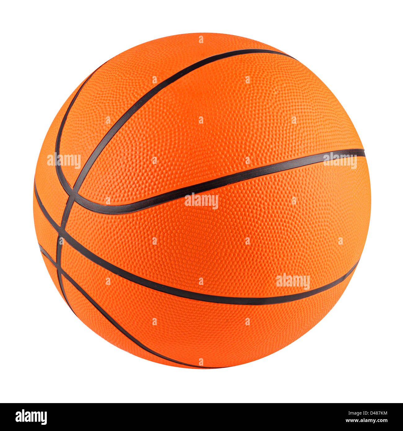 Un terrain de basket-ball orange in front of white background Banque D'Images