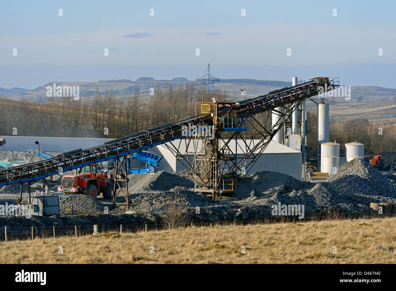 Le Shap Cemex travaille en granit bleu. Shap, Cumbria, Angleterre, Royaume-Uni, Europe. Banque D'Images