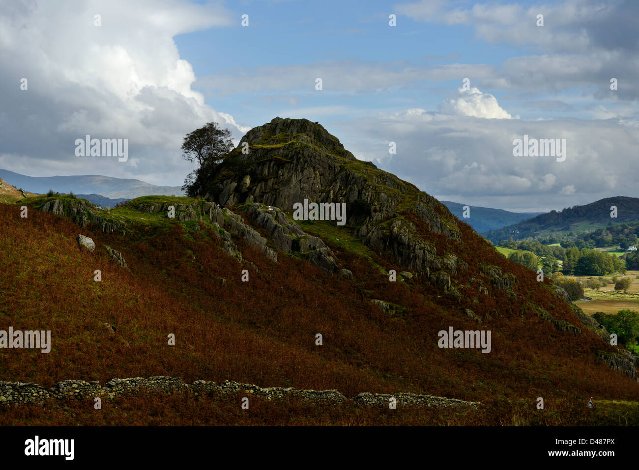 Château Howe site d'un oppidum, néolithique de la vallée de Langdale, Lake District, Cumbria, England, UK, 36MPX, HI-RES Banque D'Images