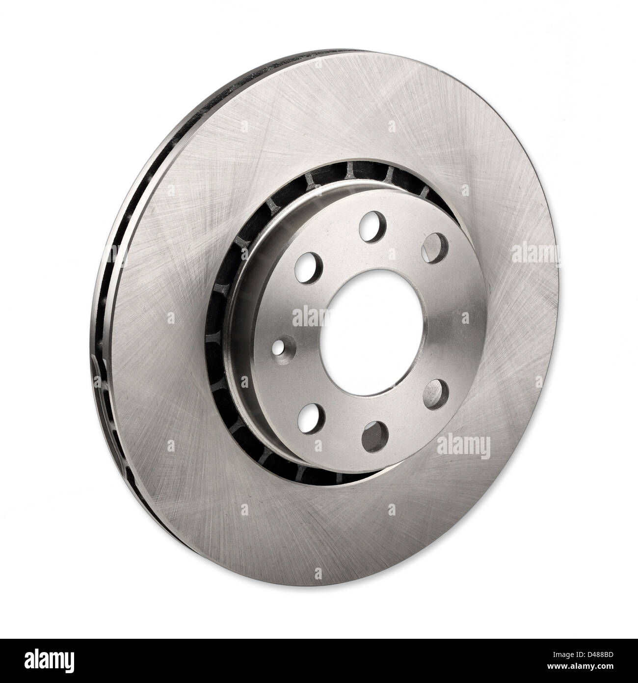 Location de disque de frein sur fond blanc Banque D'Images