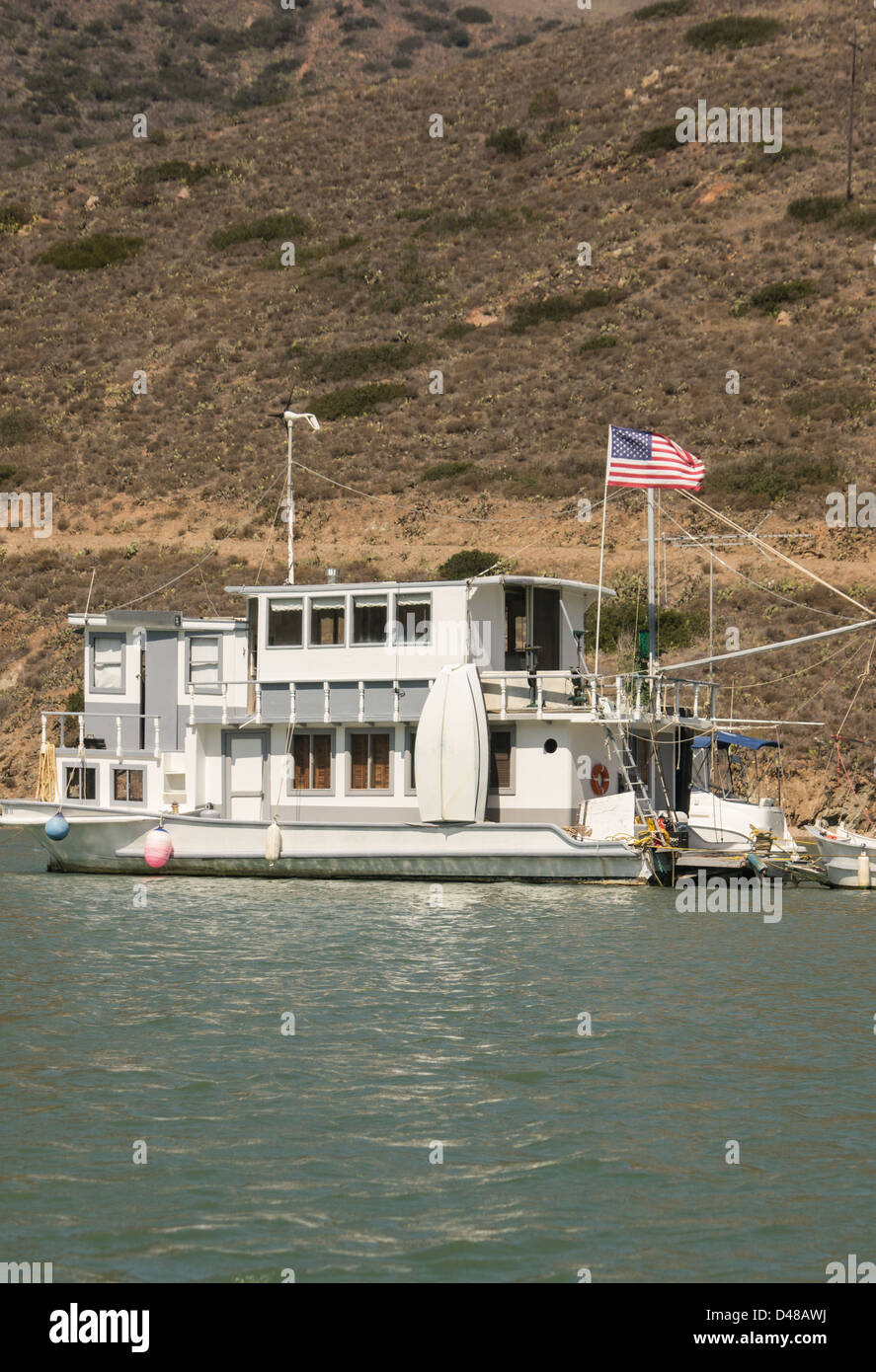 Yachts amarrés au port de Santa Catalina Catalina Island. Près de deux ports Isthmus Banque D'Images