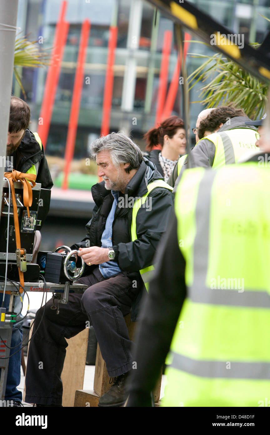 L'homme de l'appareil photo sur un plateau de tournage Banque D'Images