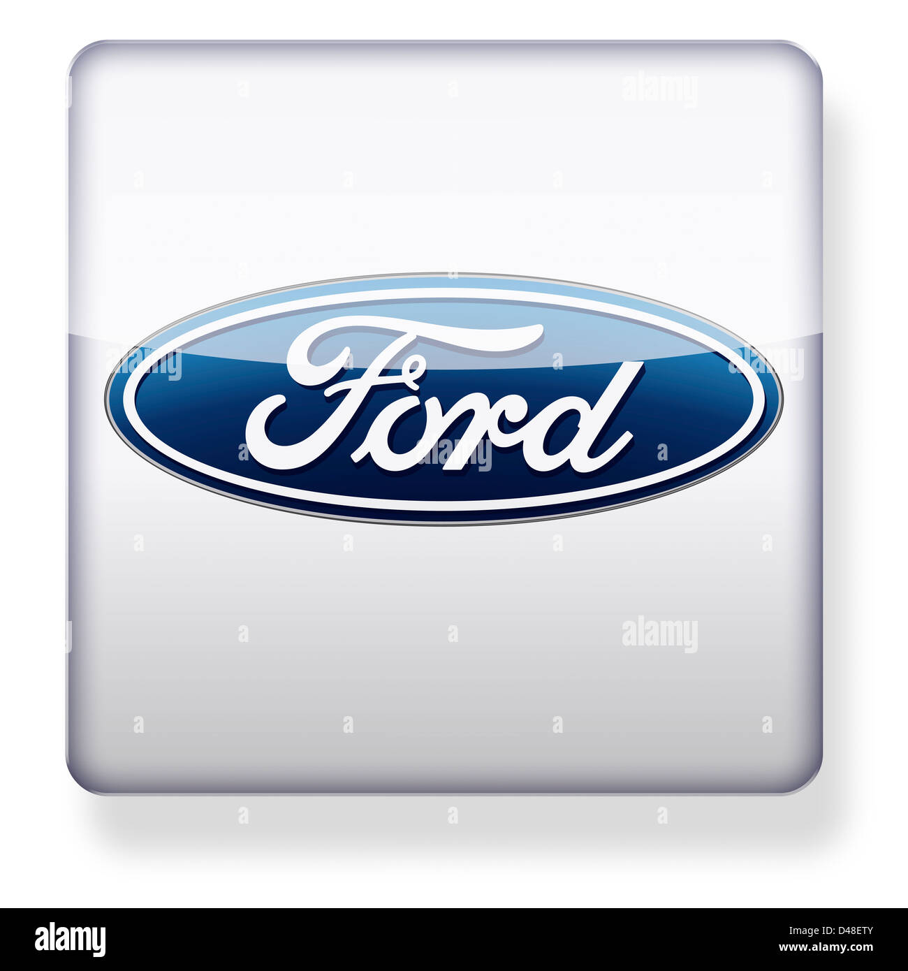 Logo Ford comme une icône de l'application. Chemin de détourage inclus. Banque D'Images