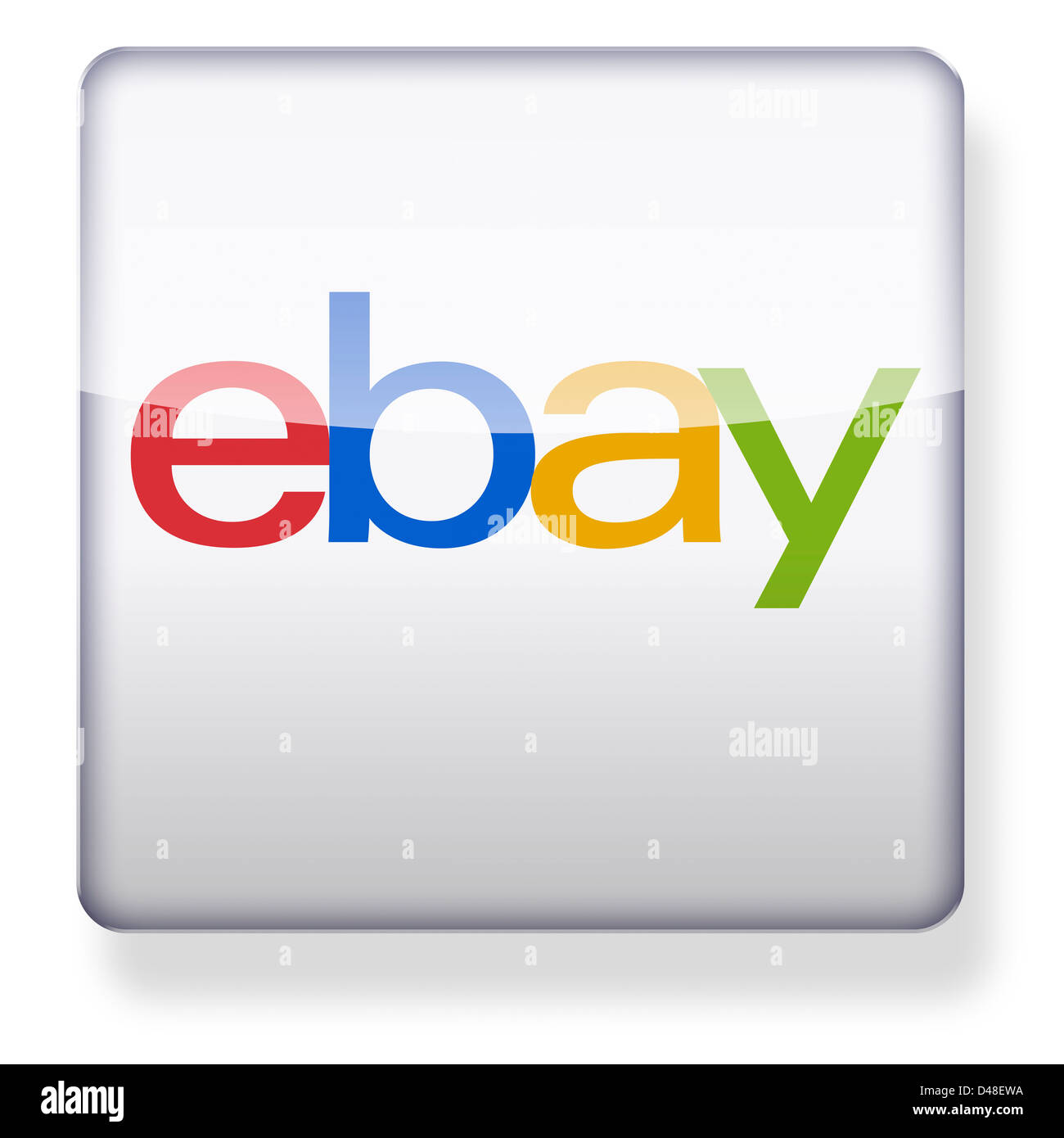 Logo ebay comme une icône de l'application. Chemin de détourage inclus. Banque D'Images