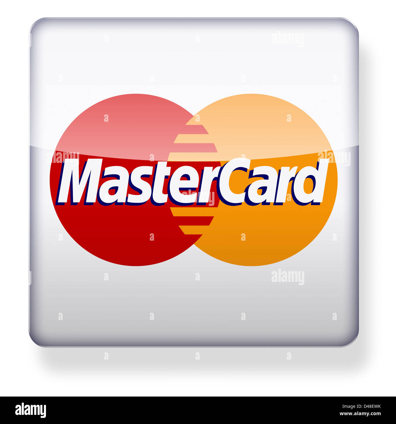 Le logo Mastercard comme une icône de l'application. Chemin de détourage inclus. Banque D'Images