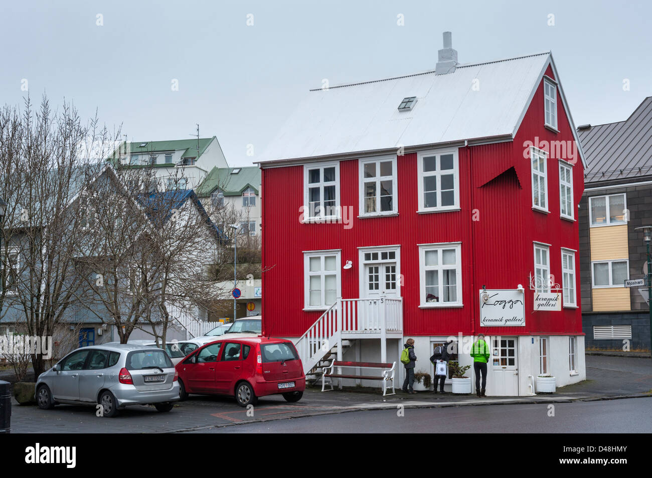 Kogga galerie céramique peint de couleur ondulée clad bâtiments dans Reykjavik Islande Banque D'Images