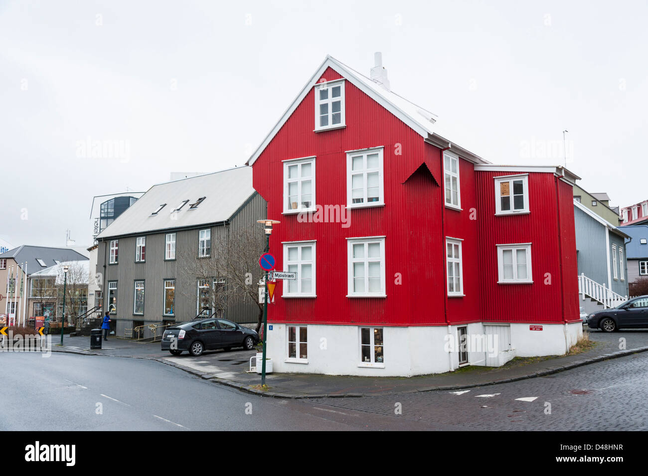 Kogga galerie céramique peint de couleur ondulée clad bâtiments dans Reykjavik Islande Banque D'Images