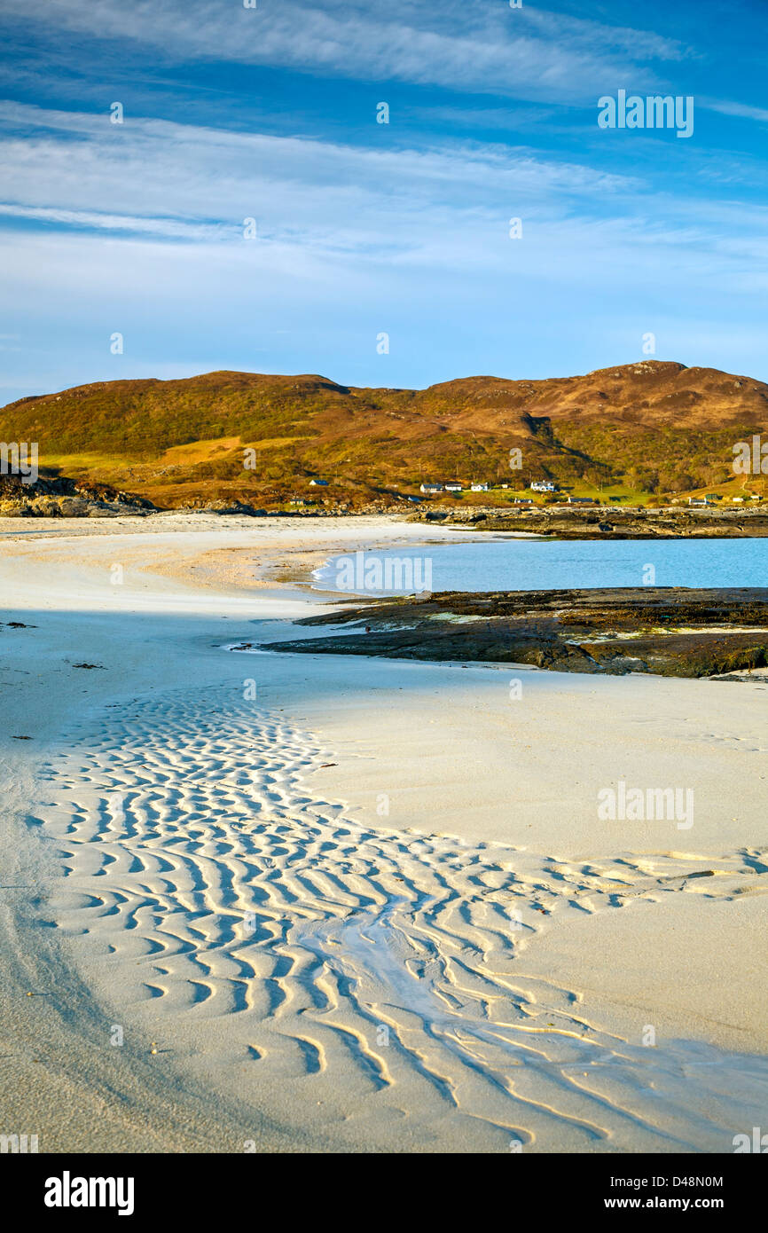 La plage de sable blanc de la baie de Sanna, Ardnamurchan, Highlands, Scotland UK Banque D'Images