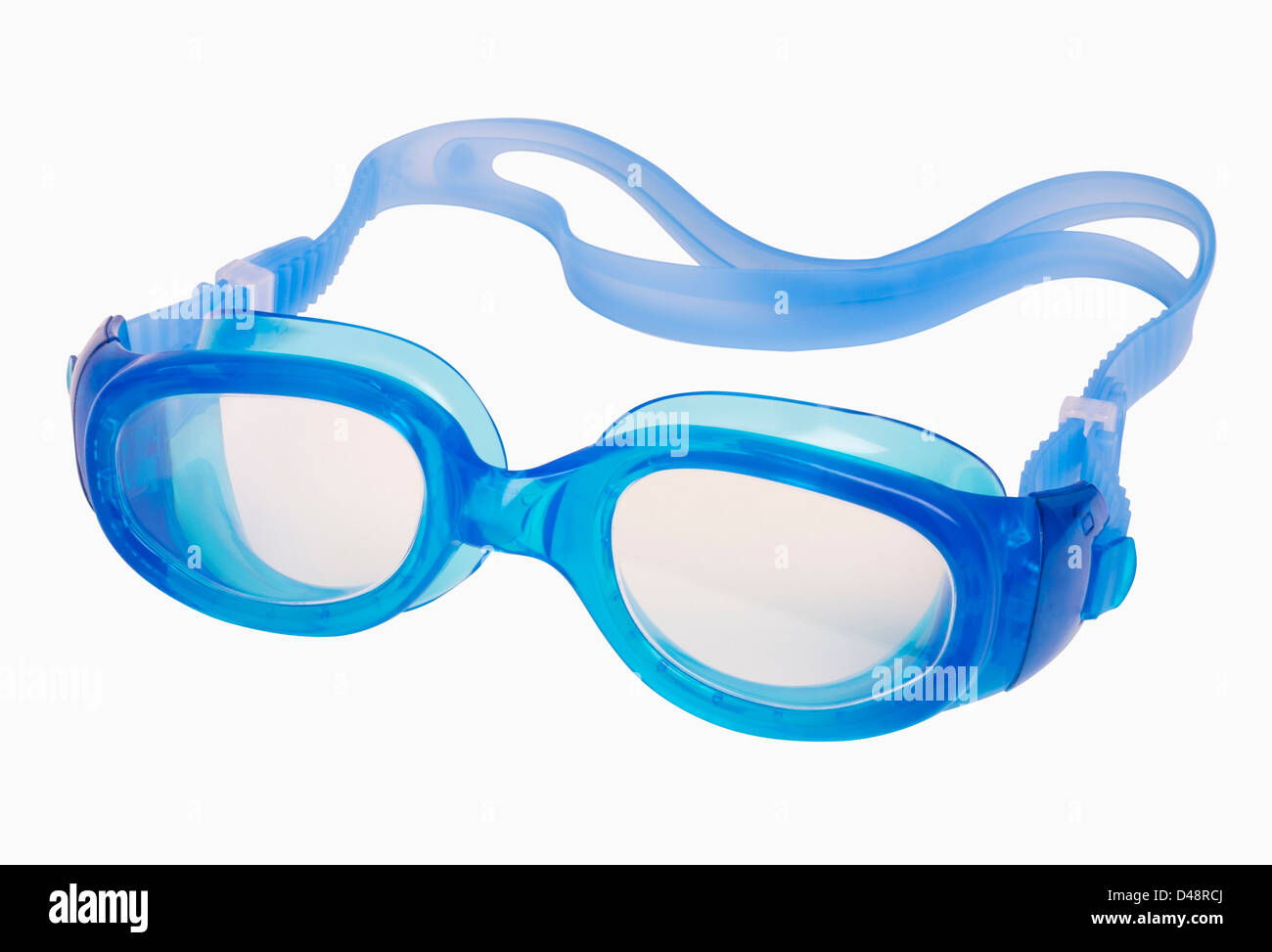 Lunettes de natation isolé sur blanc, comprend clipping path Banque D'Images