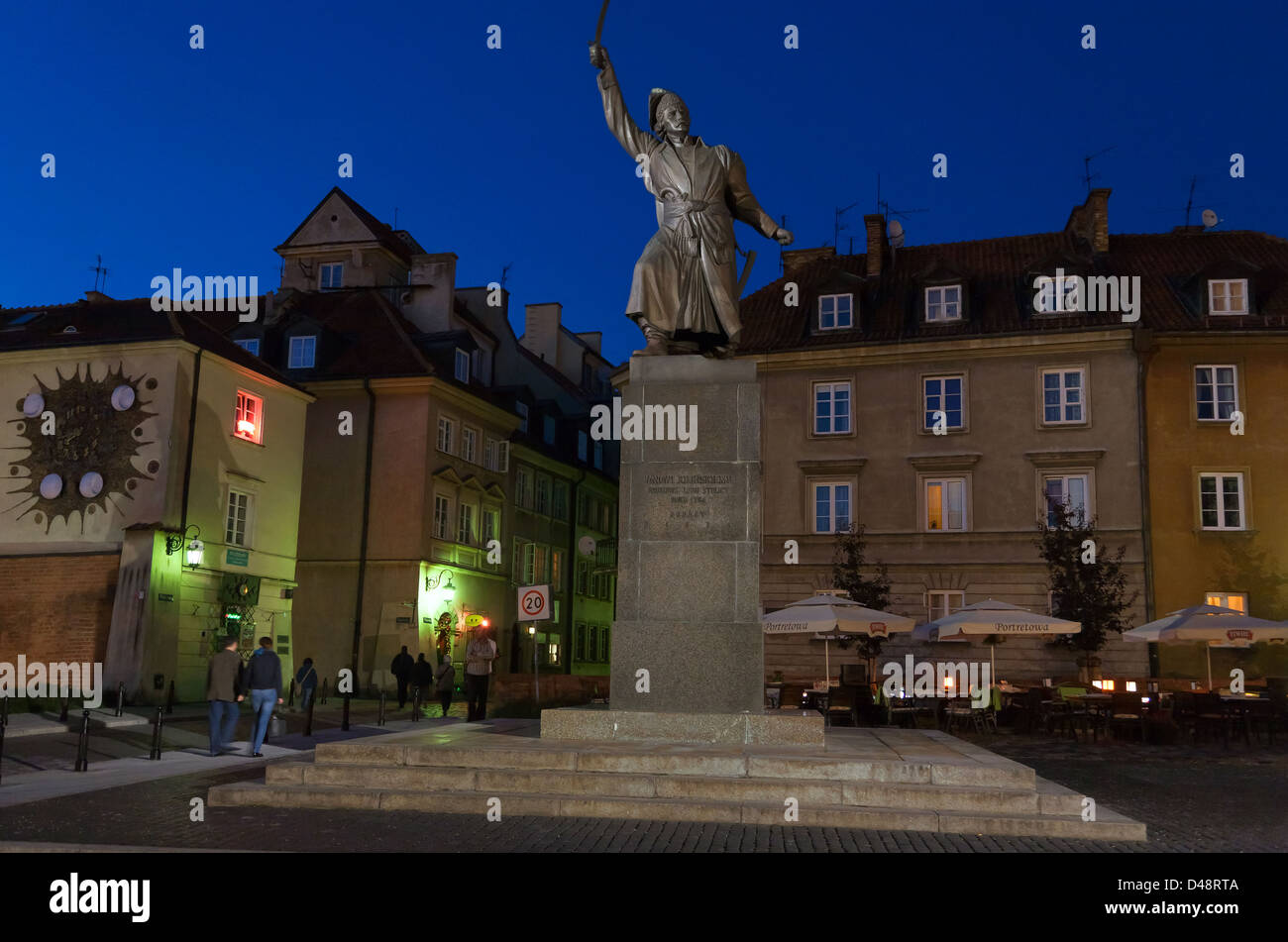Varsovie, Pologne, Jan Kilinski monument situé dans la Vieille Ville Banque D'Images