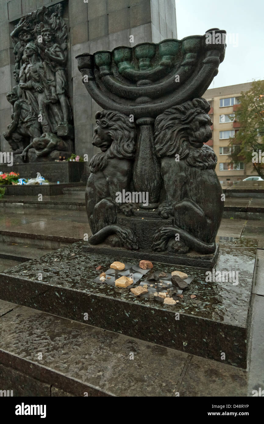 Varsovie, Pologne, le mémorial pour les héros du ghetto Banque D'Images