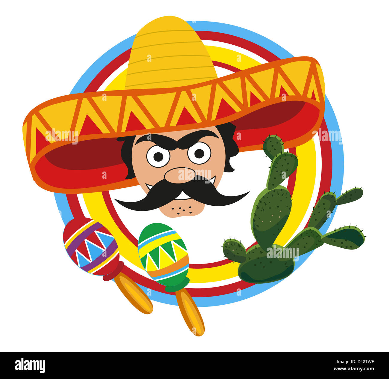 Châssis avec un Mexicain et les symboles du Mexique Banque D'Images