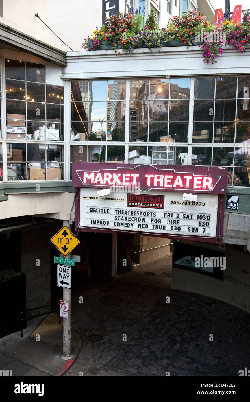 Seattle, USA, au Théâtre du Marché Pike Place Market Banque D'Images