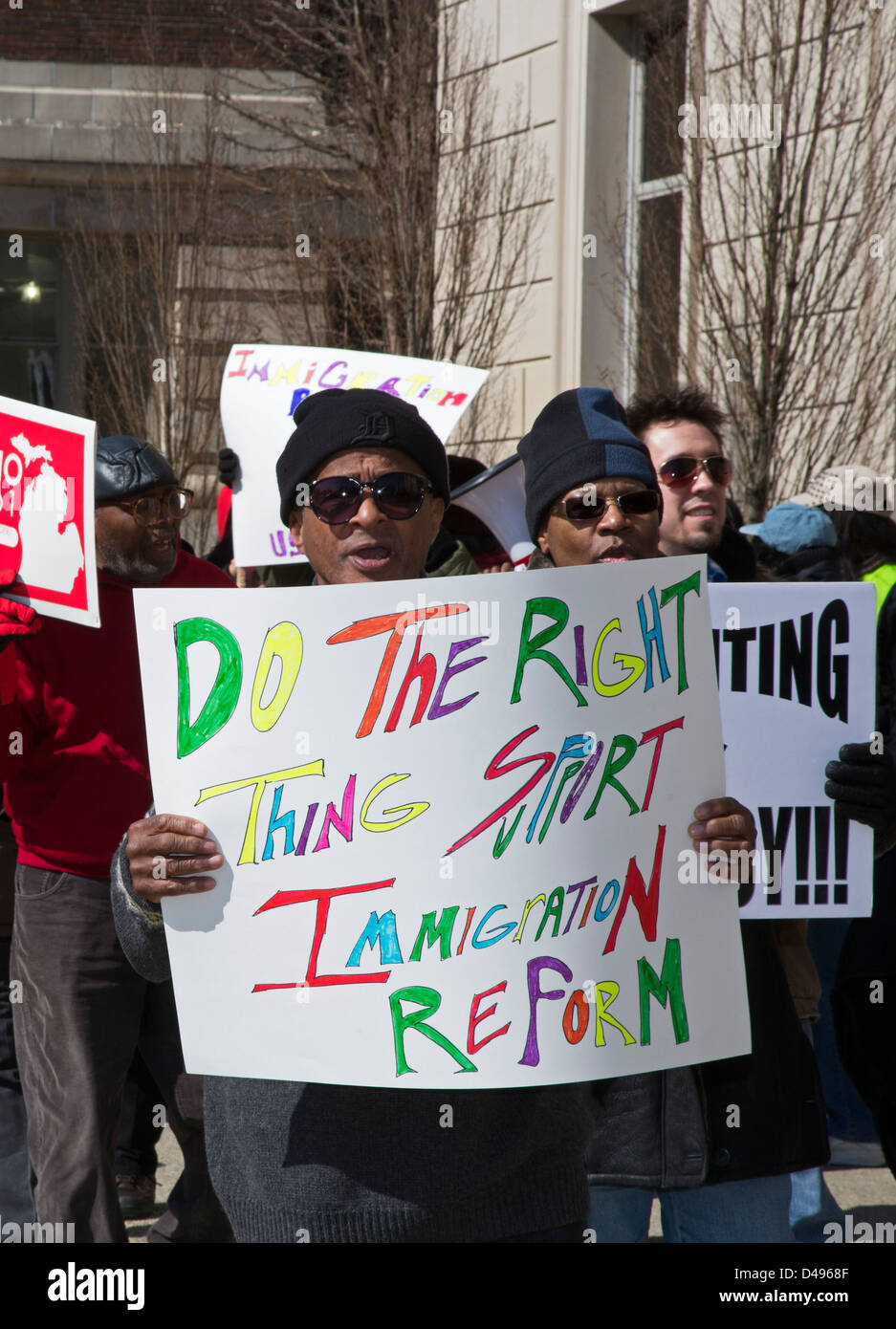 Detroit, Michigan - les résidents de Détroit rassemblement pour la réforme de l'immigration. Banque D'Images