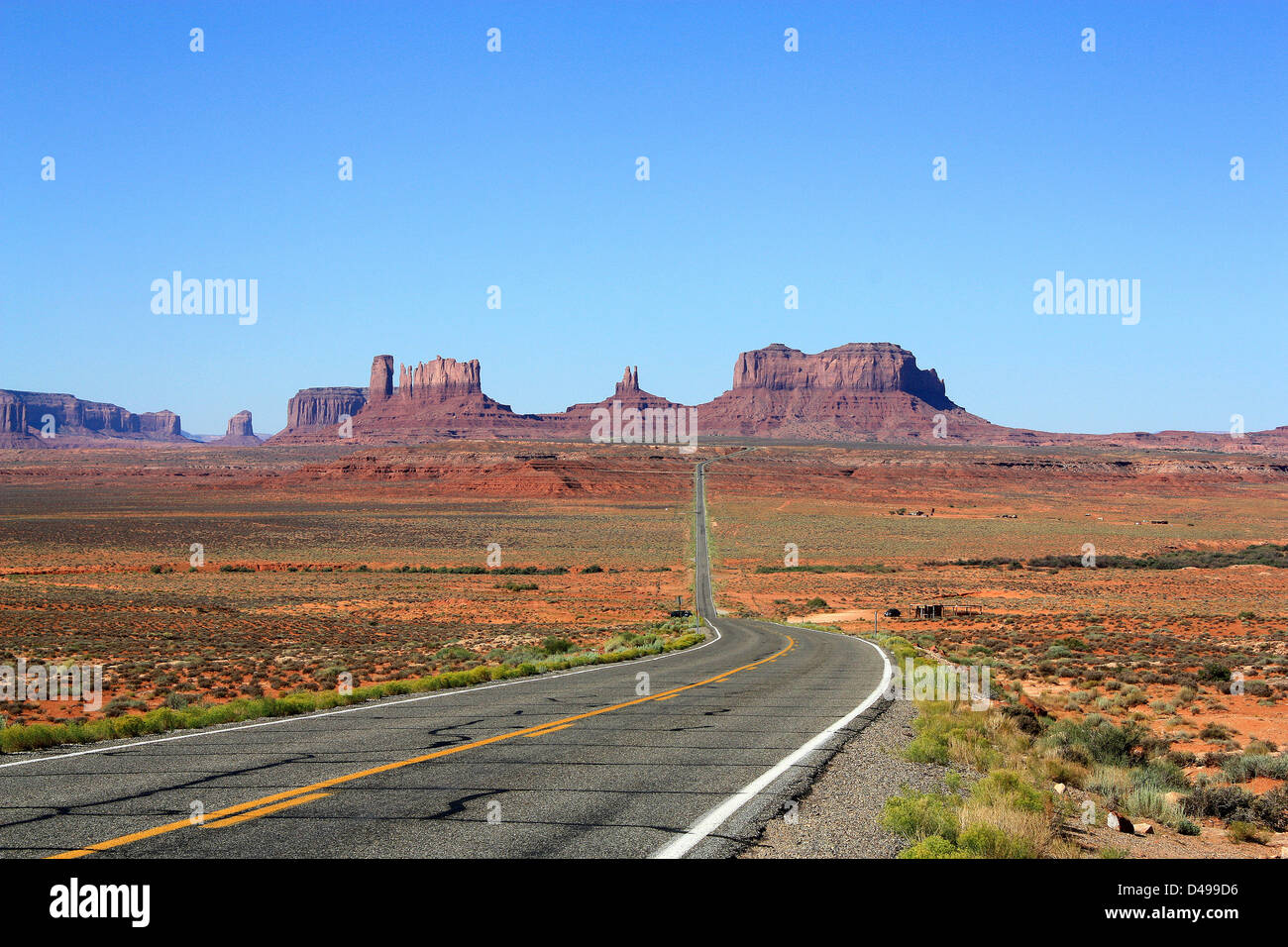 Monument Valley, Scenic Byway US163, Utah Arizona Frontière, United States Banque D'Images