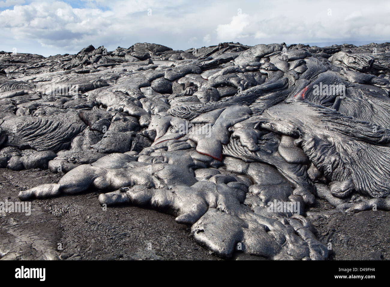 Une formation de lave à l'Hawaii Volcanoes National Park, Big Island, Hawaii, USA Banque D'Images