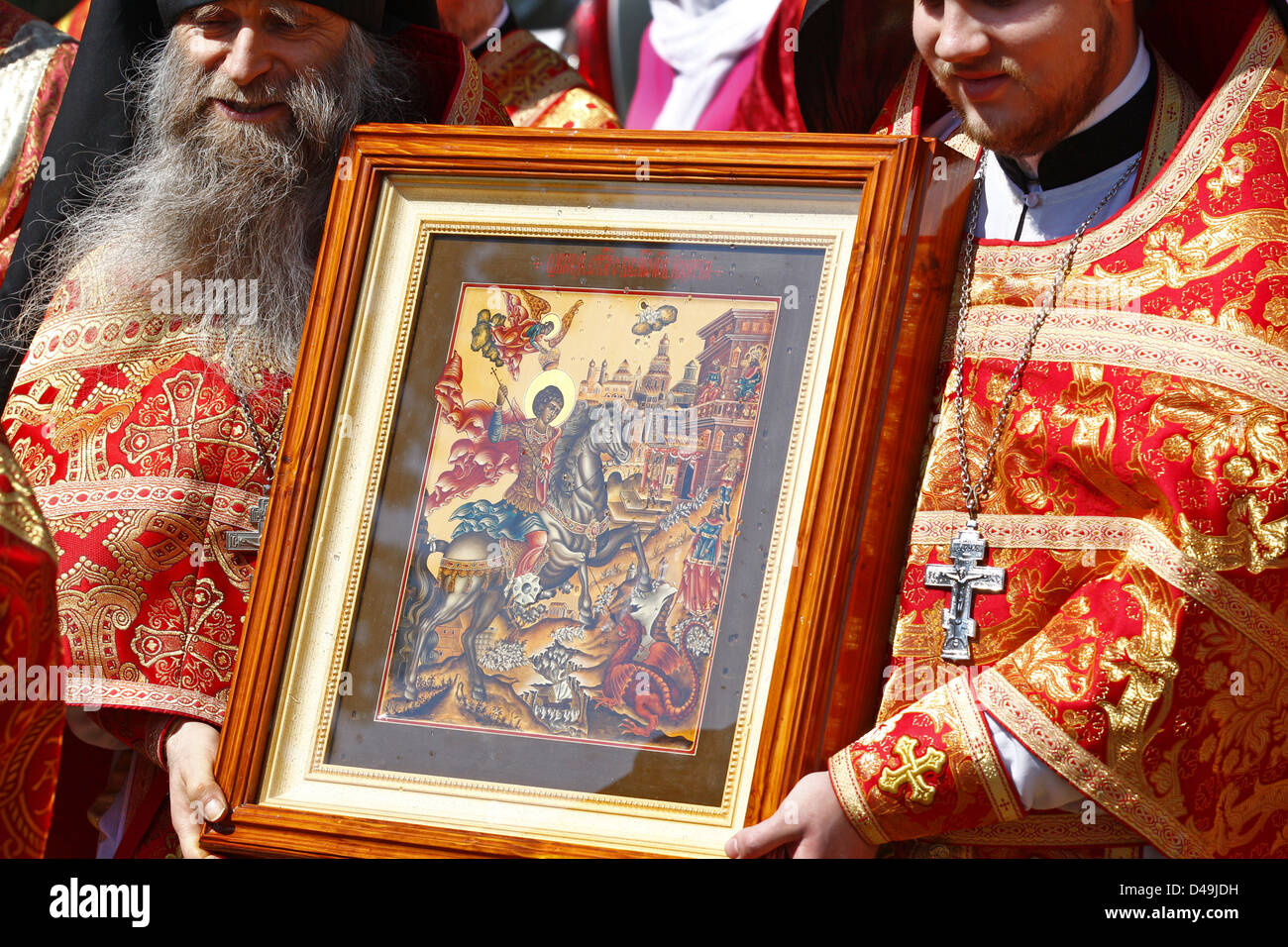 Milmersdorf, Allemagne, procession à la dédicace de l'Eglise orthodoxe russe Monastère de Saint George Banque D'Images