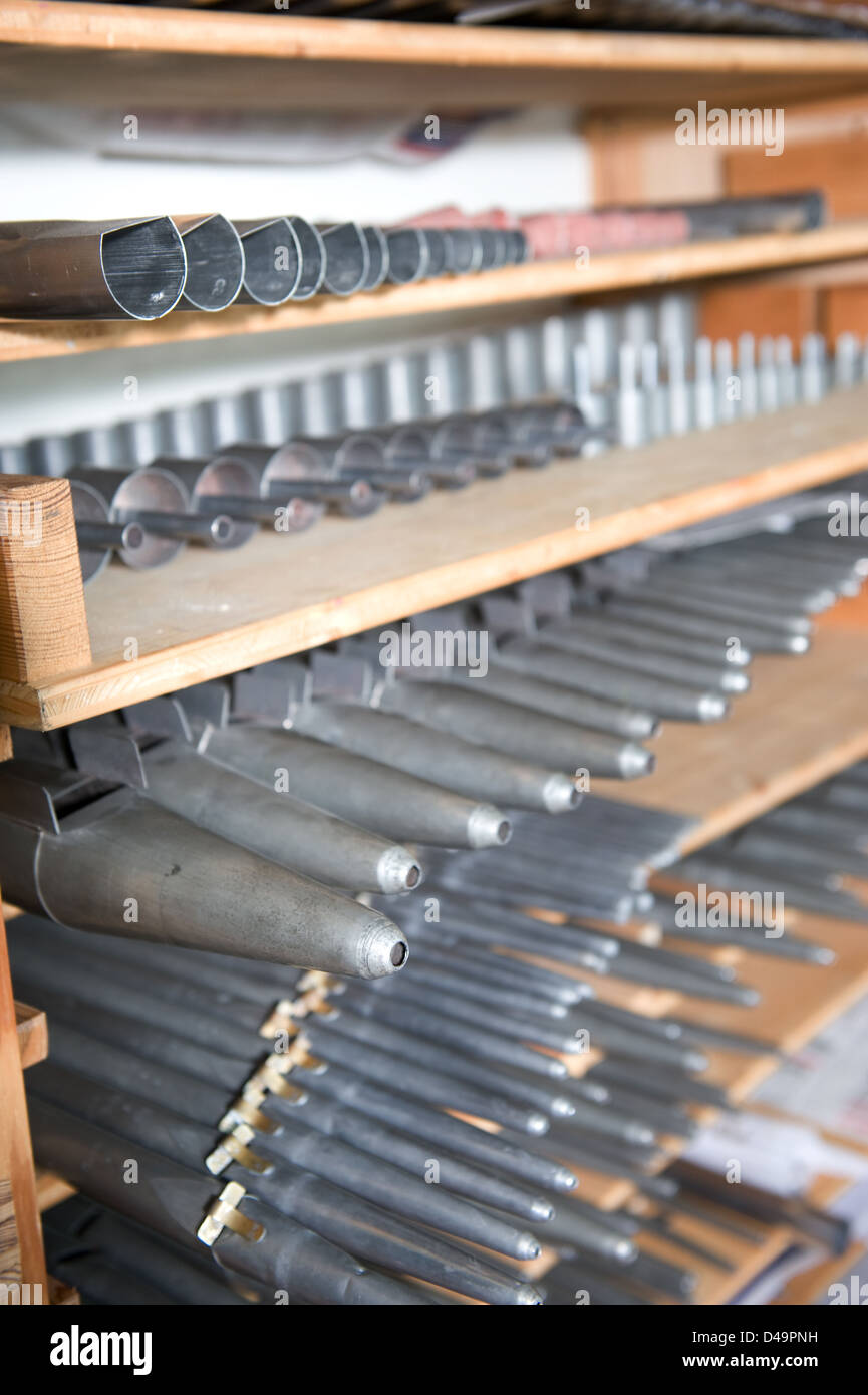 Meiningen, Allemagne, différents tuyaux d'un organe Banque D'Images