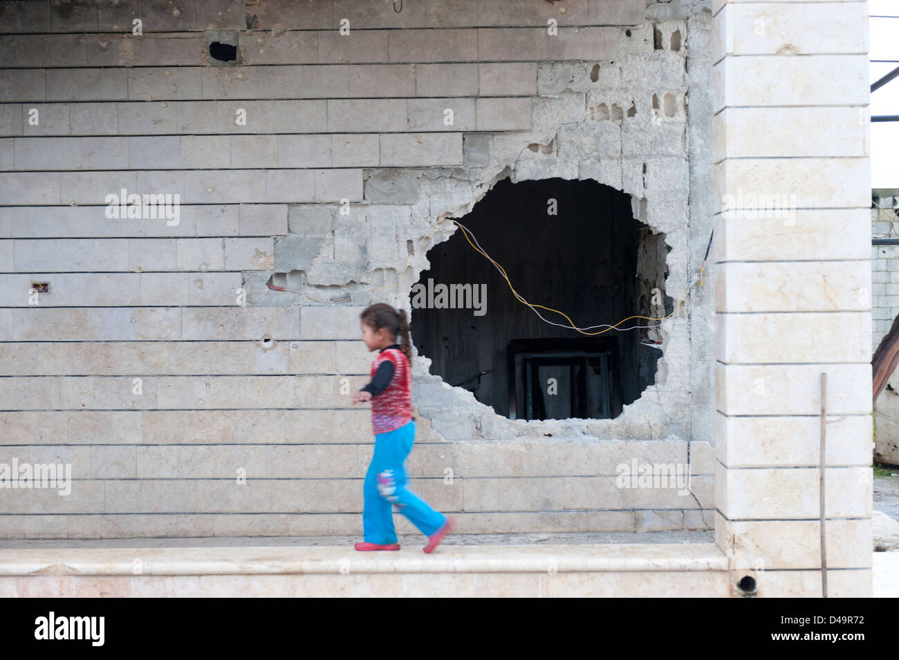 Une ville détruite par le régime Assad, Apamée, Syrie Banque D'Images