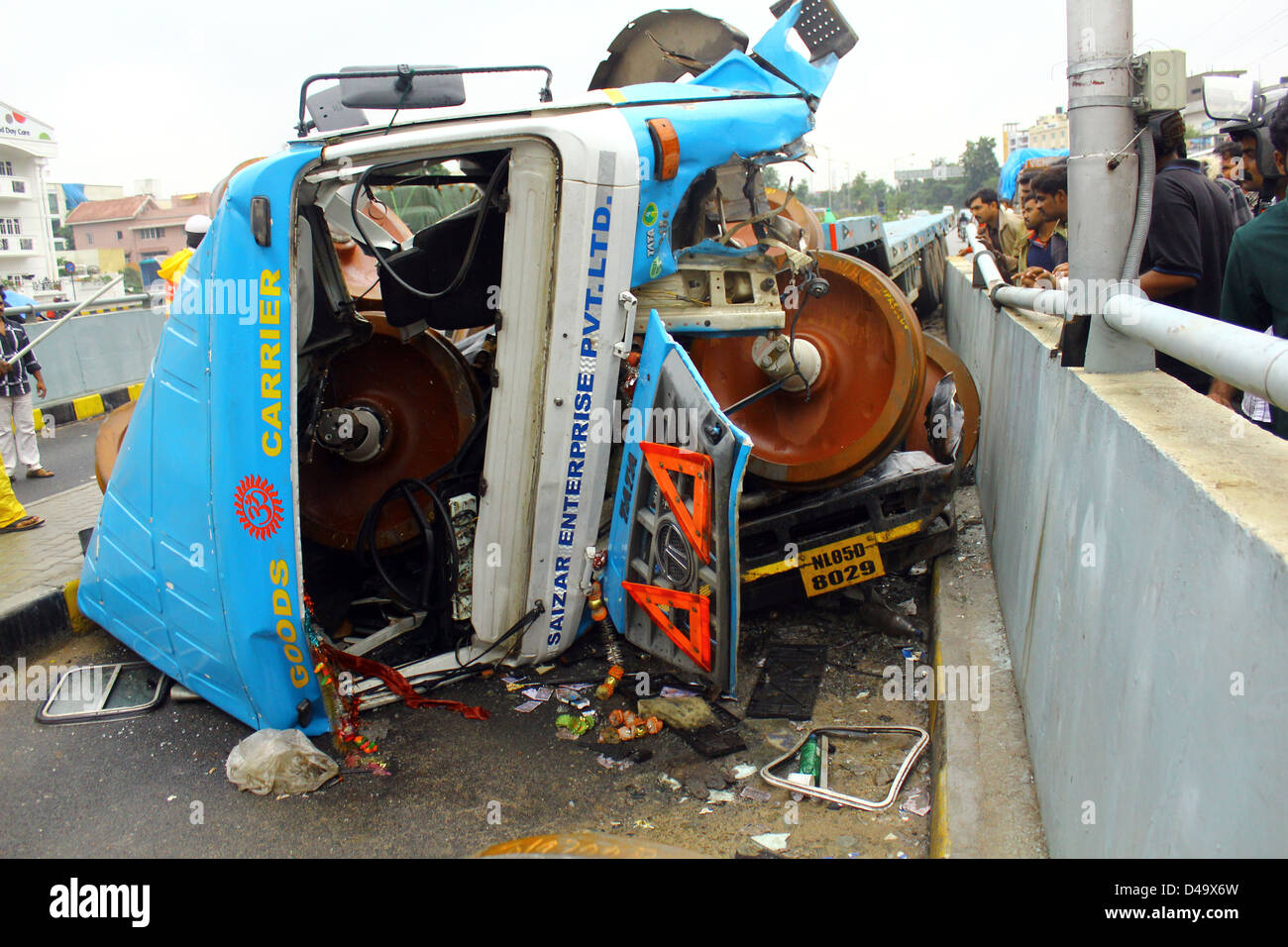 Accident de la route, Bangalore, Inde Banque D'Images
