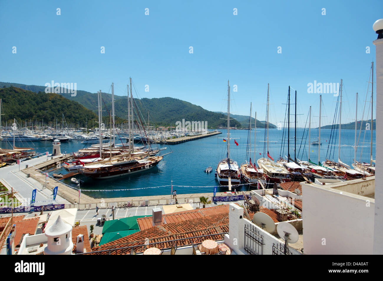 Promenade du port, Marmaris, Turquie Muğla Province, Banque D'Images