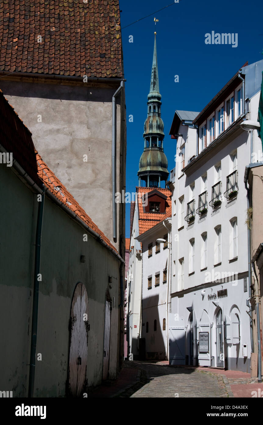 Alksnaja iela dans la vieille ville de Rīga, Riga à Riga, Lettonie, États baltes Banque D'Images