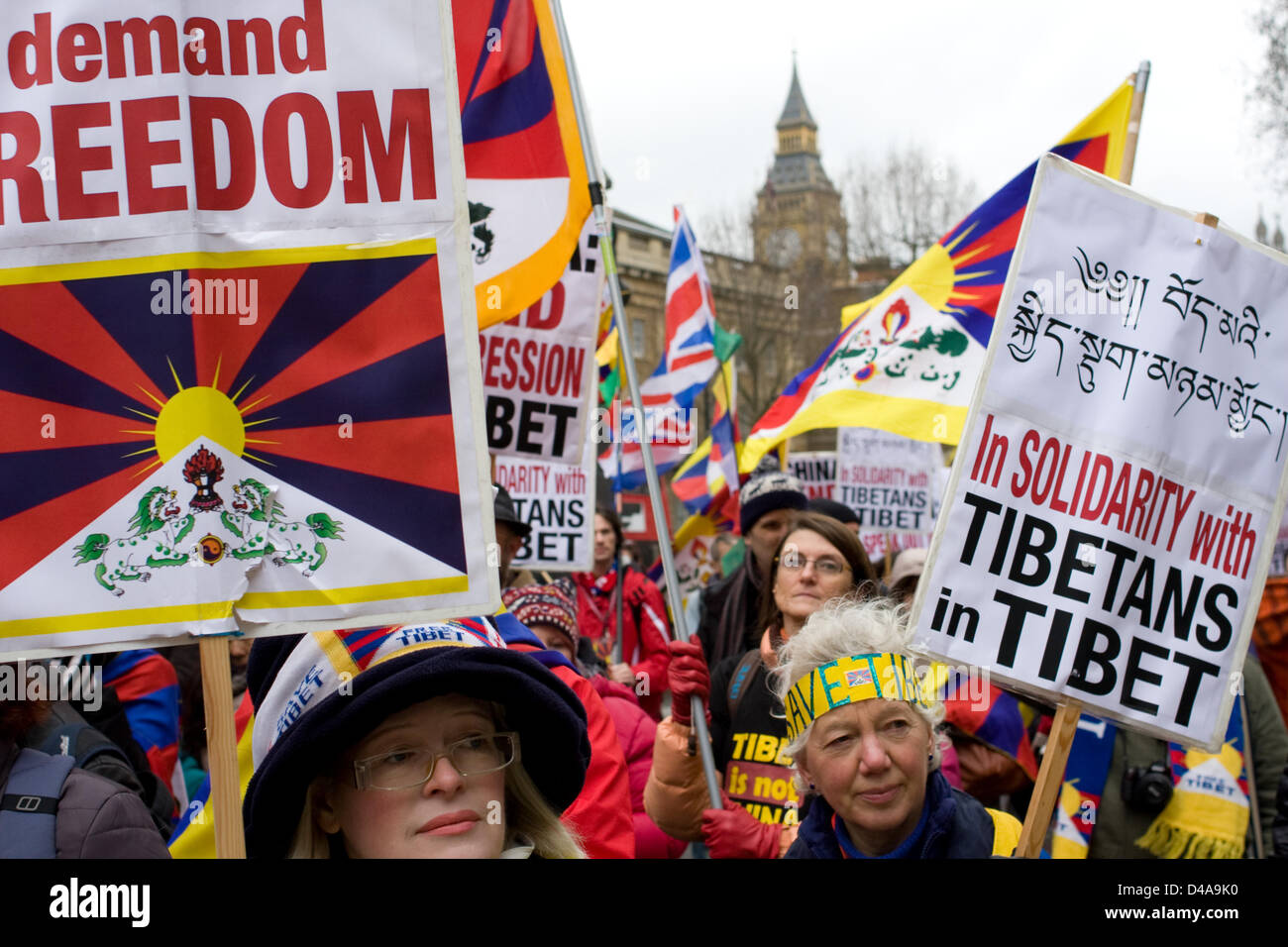 Tibet libre manifestation à Londres Banque D'Images