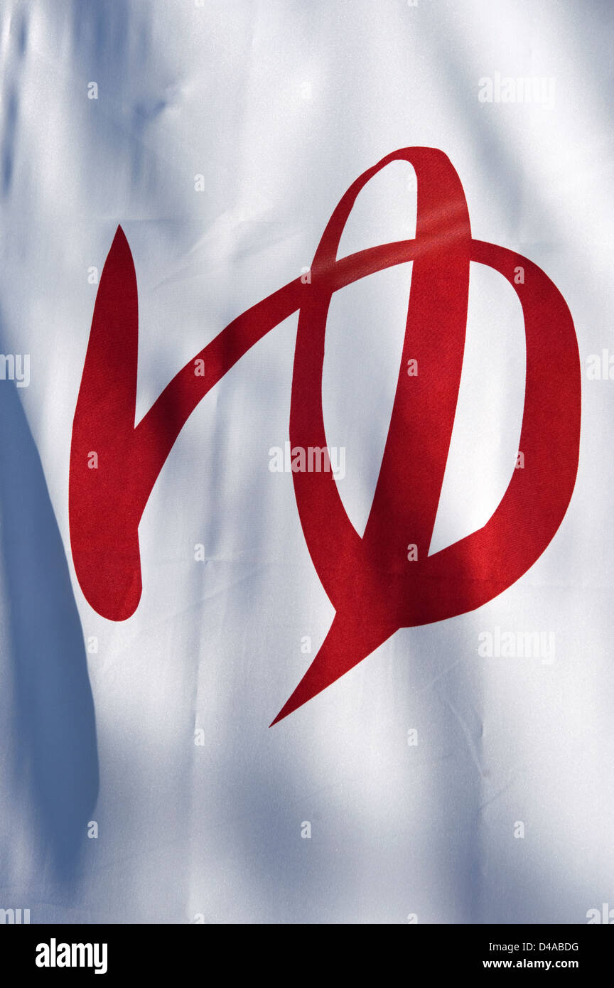 Les gracieuses hiragana japonais caractère 'yu' signifie que l'eau chaude et est utilisé sur les rideaux à des bains publics noren Banque D'Images