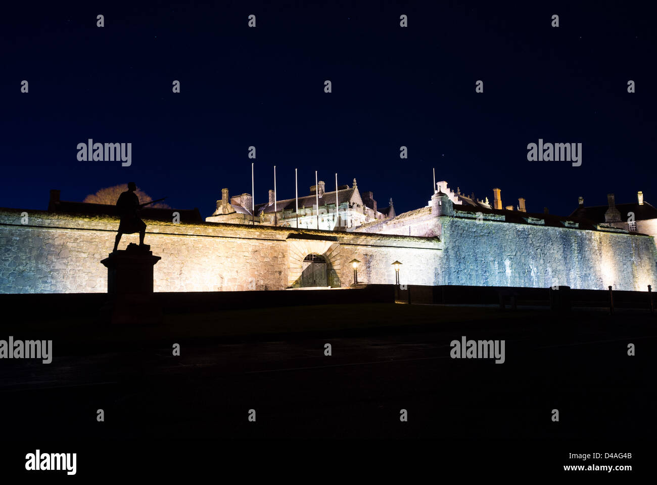 Le château de Stirling, en Écosse, la nuit Banque D'Images