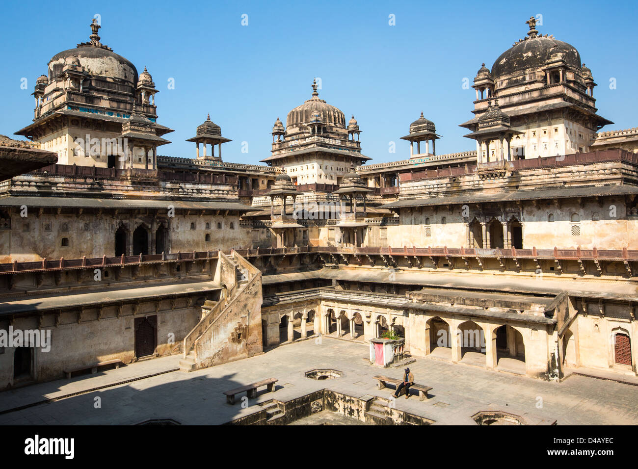 Jahangir Mahal, à l'intérieur d'Orchha Fort, Orchha, Inde Banque D'Images