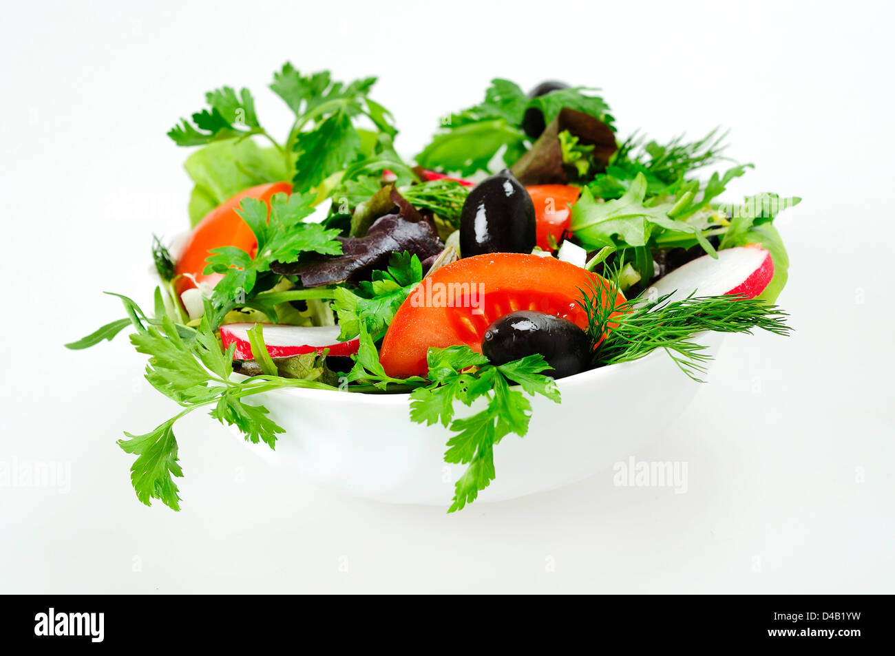 Bol à salade sur white Banque D'Images