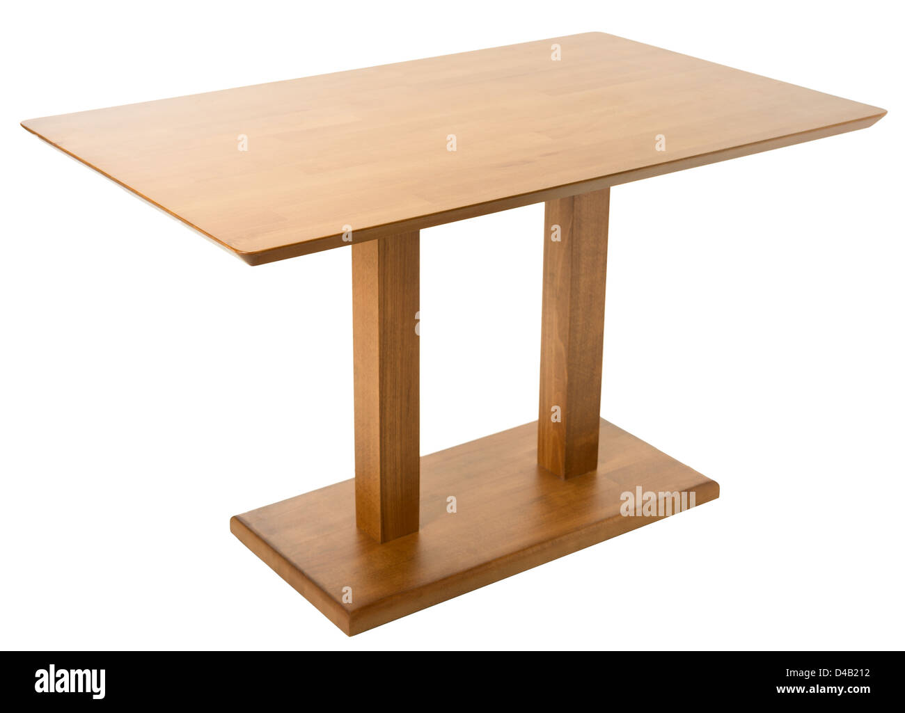 Table en bois isolé sur blanc Banque D'Images
