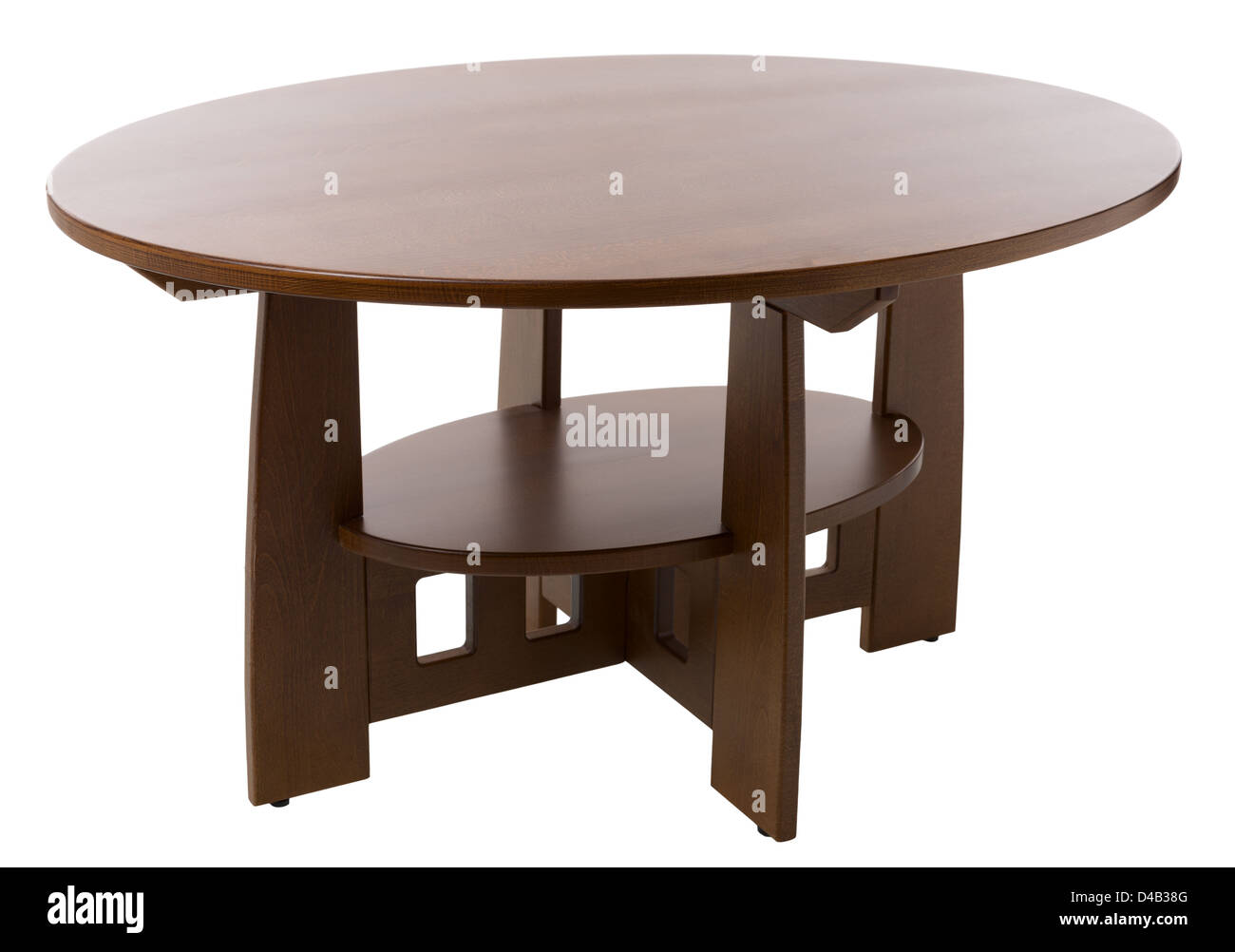 Table en bois isolé sur blanc Banque D'Images