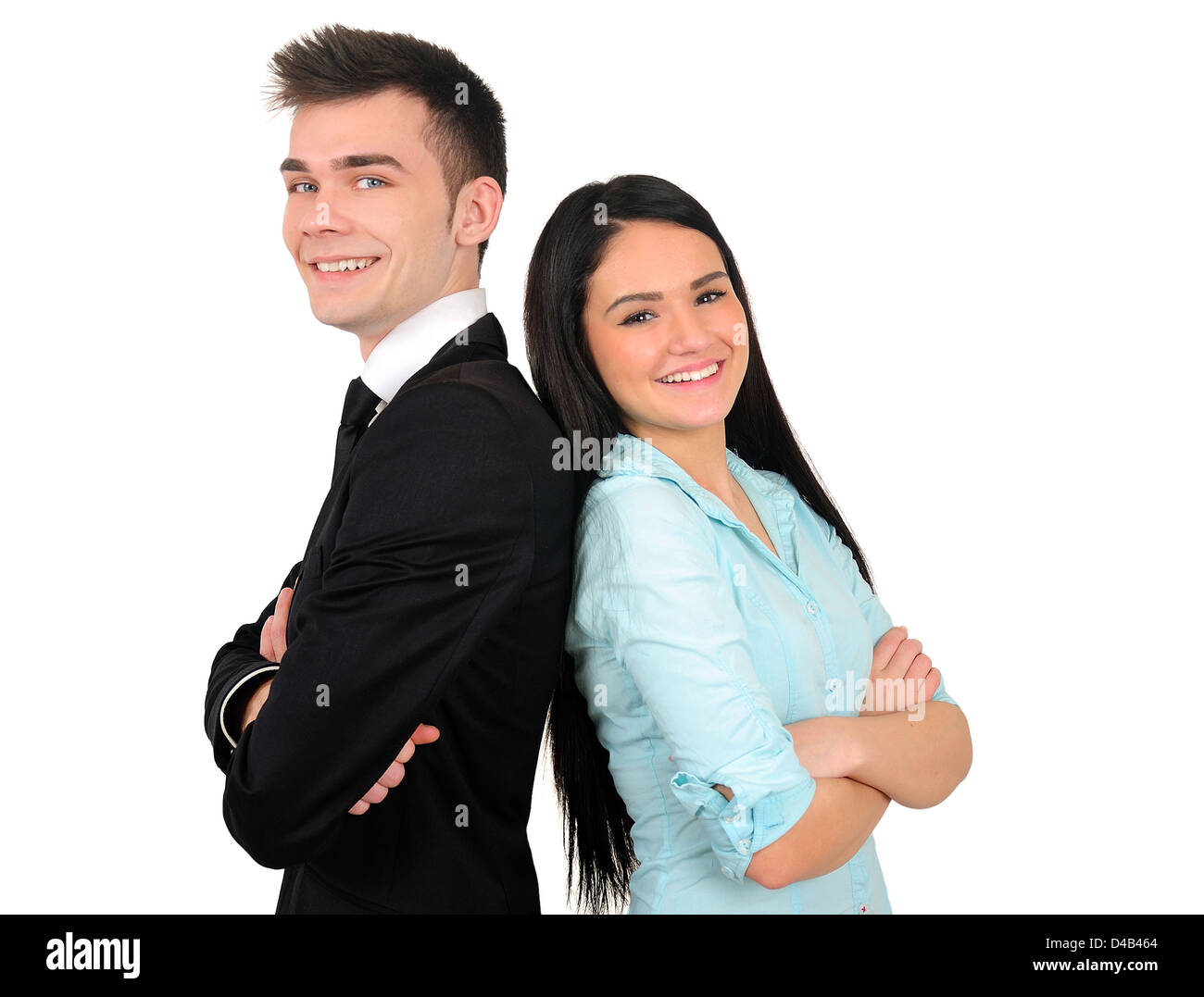 Jeune couple d'affaires isolées Banque D'Images