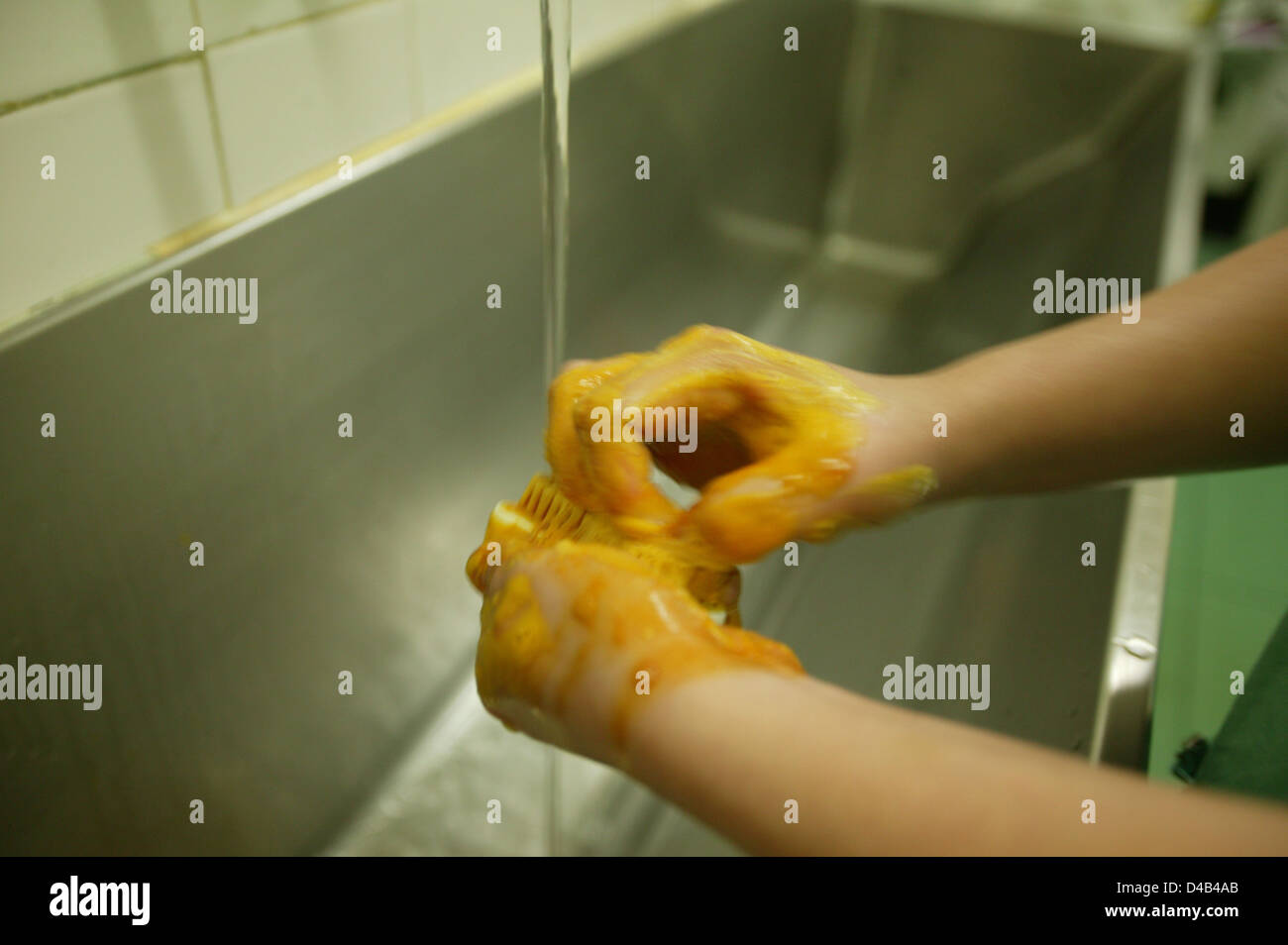 Chirurgien se laver les mains avec du savon antibactérien avant la chirurgie.  UK Photo Stock - Alamy