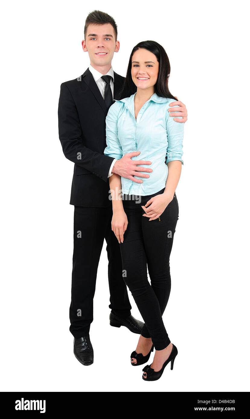Jeune couple d'affaires isolées Banque D'Images