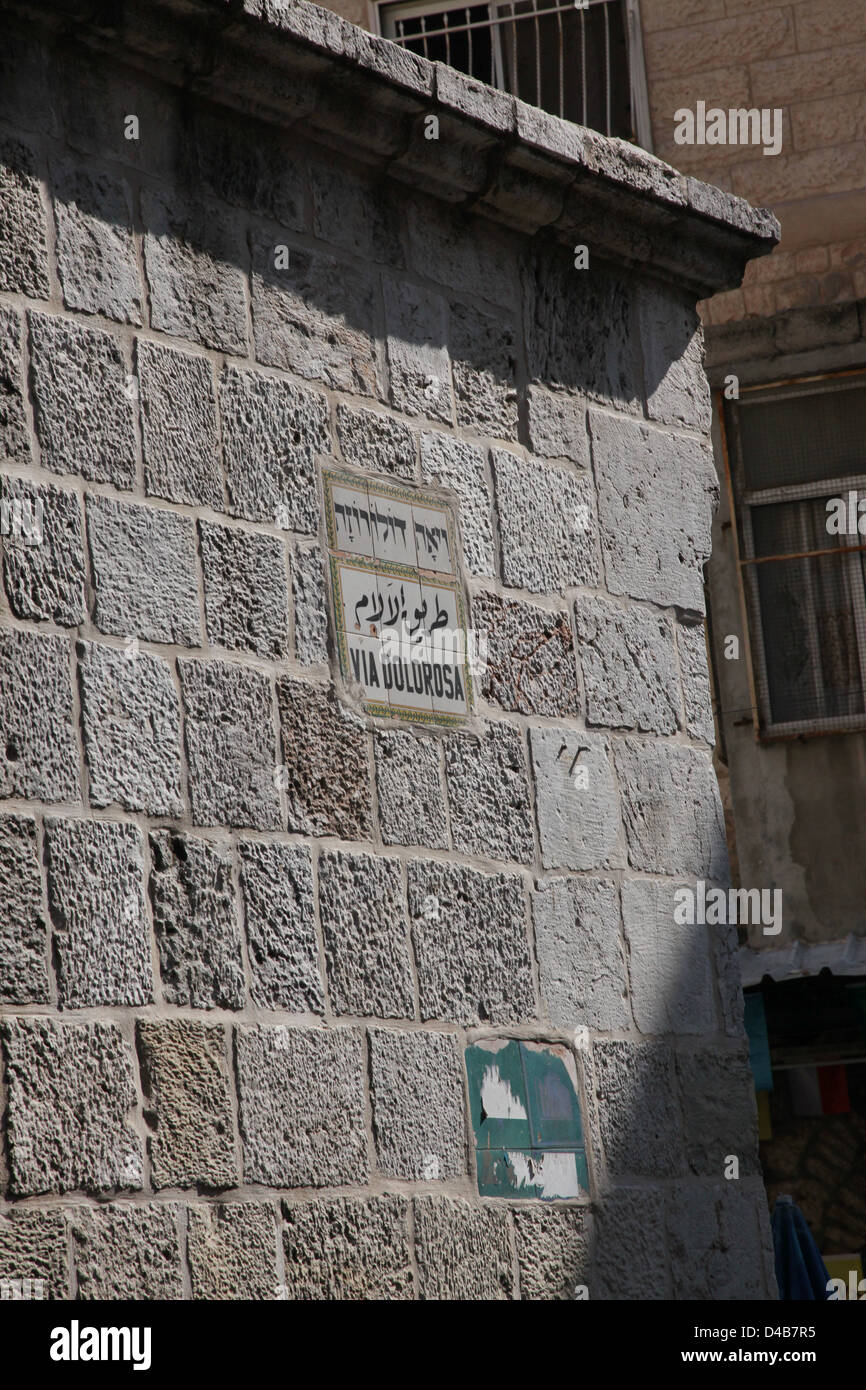 Jérusalem, vieille ville, Via Dolorosa Banque D'Images