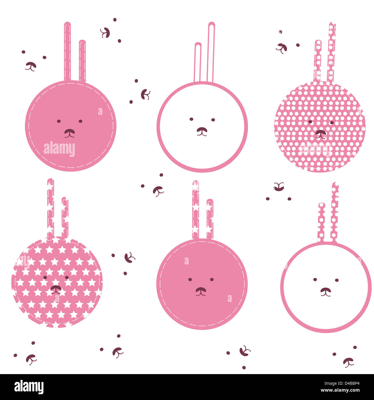 Vector - texture avec lapins roses Banque D'Images