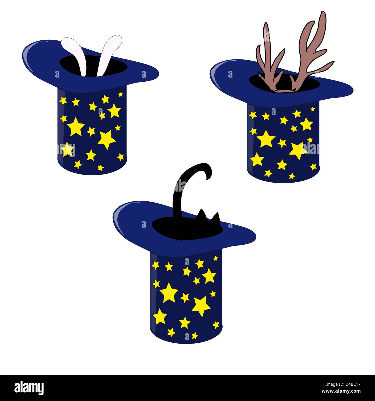 Haut bleu chapeau avec oreilles de lapin Banque D'Images