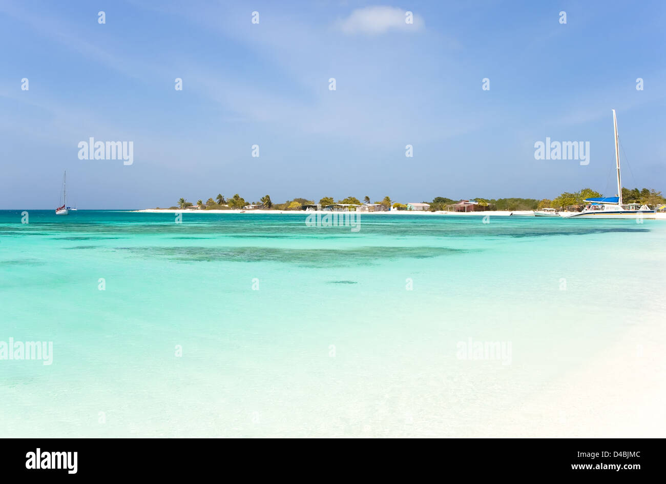 Plage tropicale de l'archipel de Los Roques, Venezuela Banque D'Images