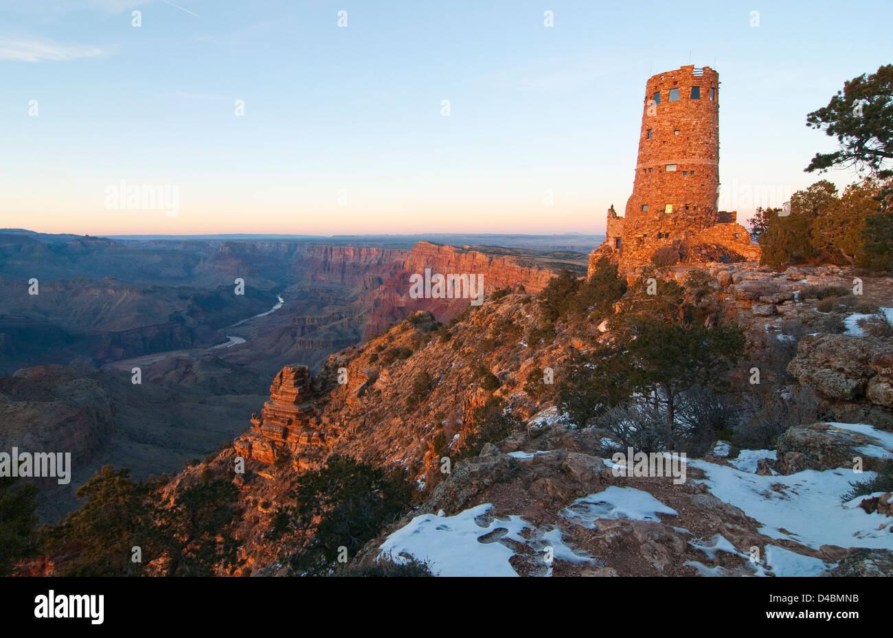 Desert View Watchtower ou l'Indien de guet, Rive Sud, Grand Canyon, États-Unis Banque D'Images