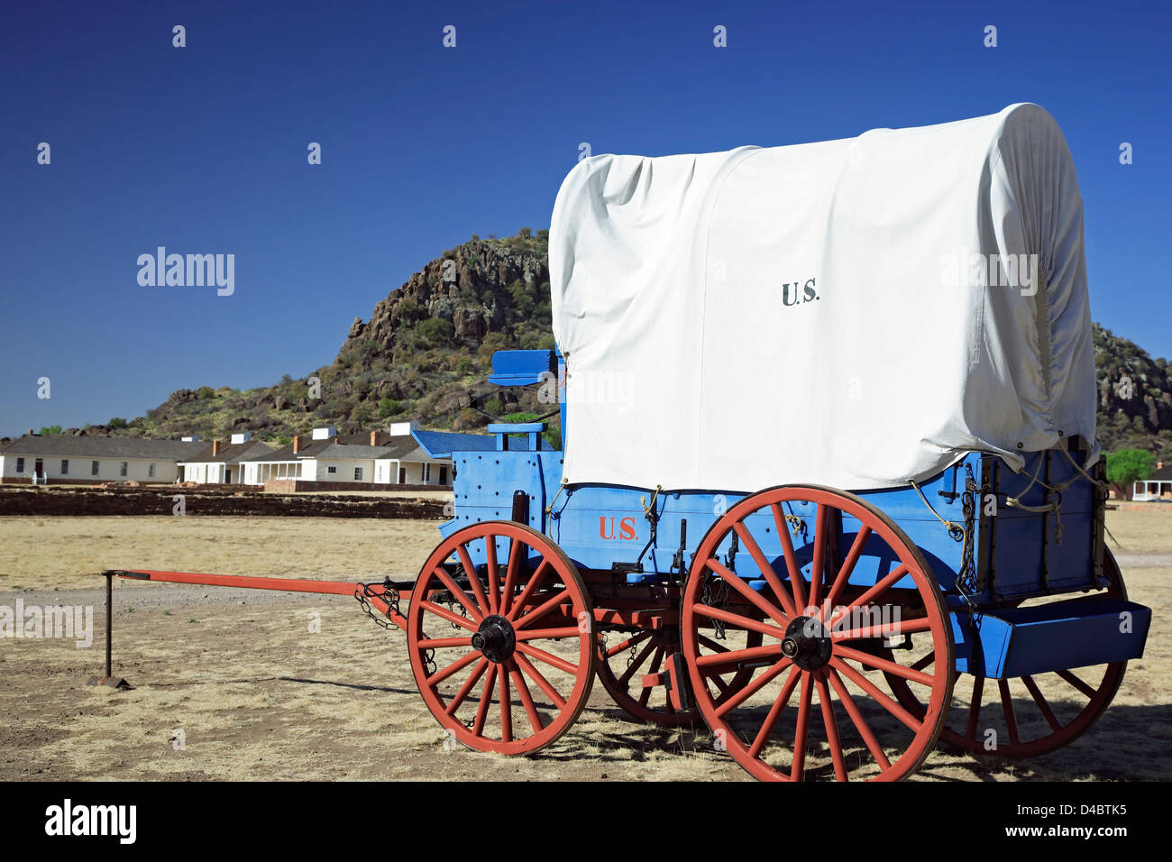 Wagon, Fort Davis National Monument, Fort Davis, Texas USA Banque D'Images