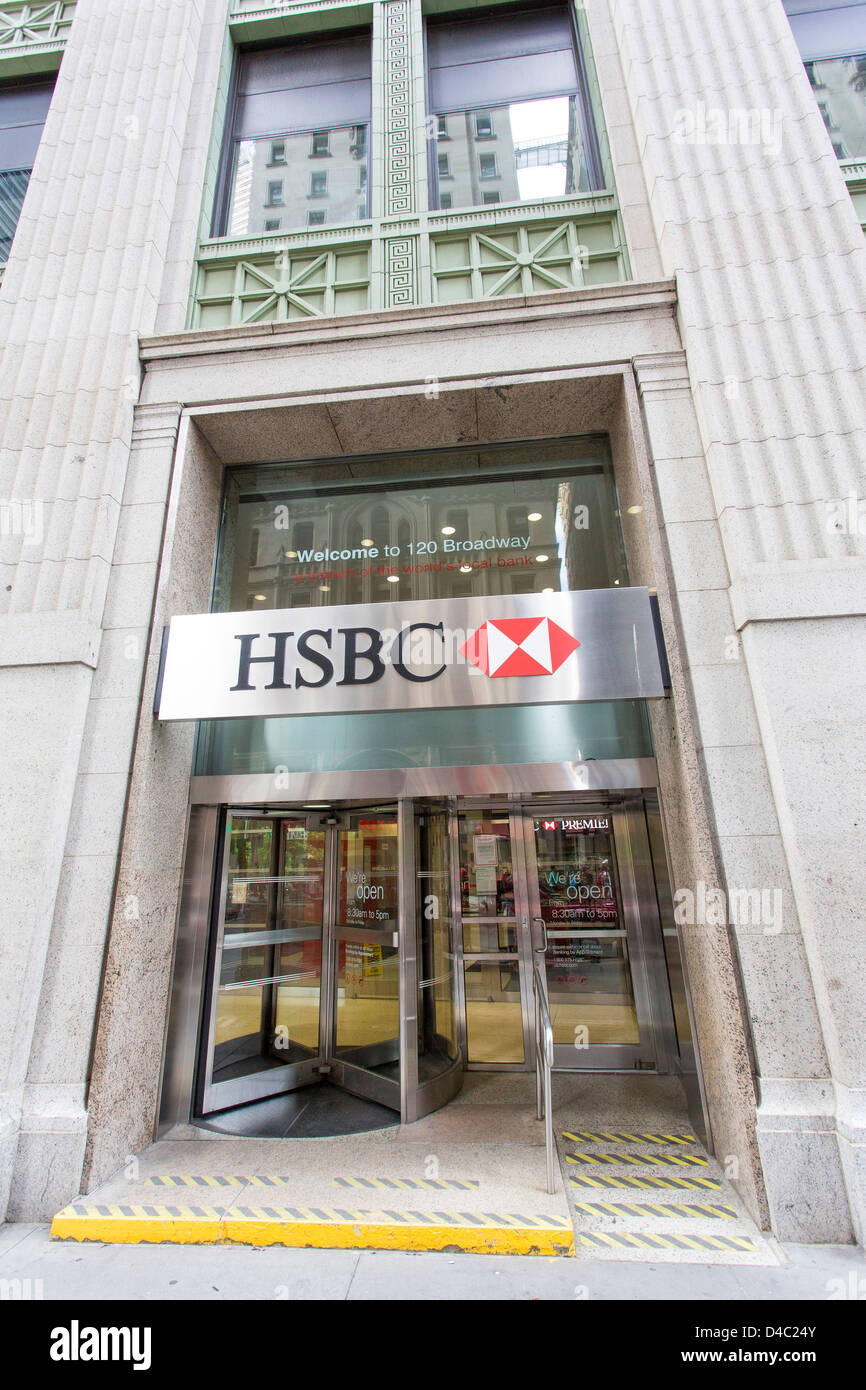 La Banque HSBC Store Front à New York City Banque D'Images