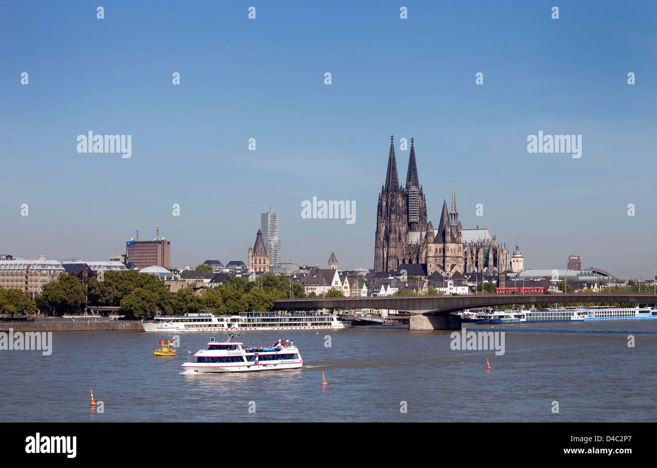 Koeln, Allemagne, vue sur le Rhin à l'initiative de Cologne Banque D'Images