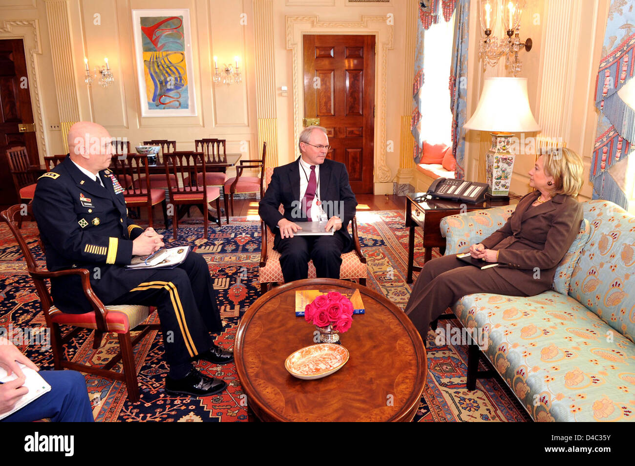 La secrétaire d'Etat se réunit avec l'Ambassadeur des États-Unis, à l'Iraq et le commandant général, Multi-National Force-Iraq Banque D'Images