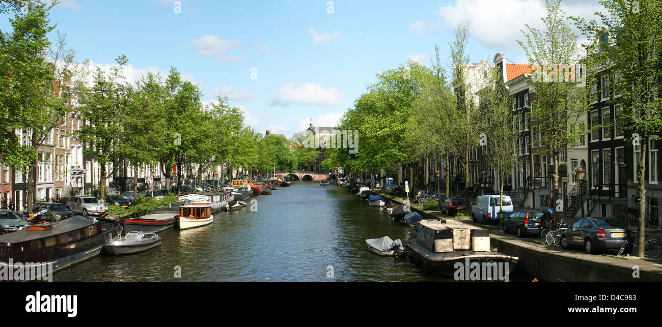 Les Pays-Bas Hollande Amsterdam Quartier Canal Prinsengracht Banque D'Images