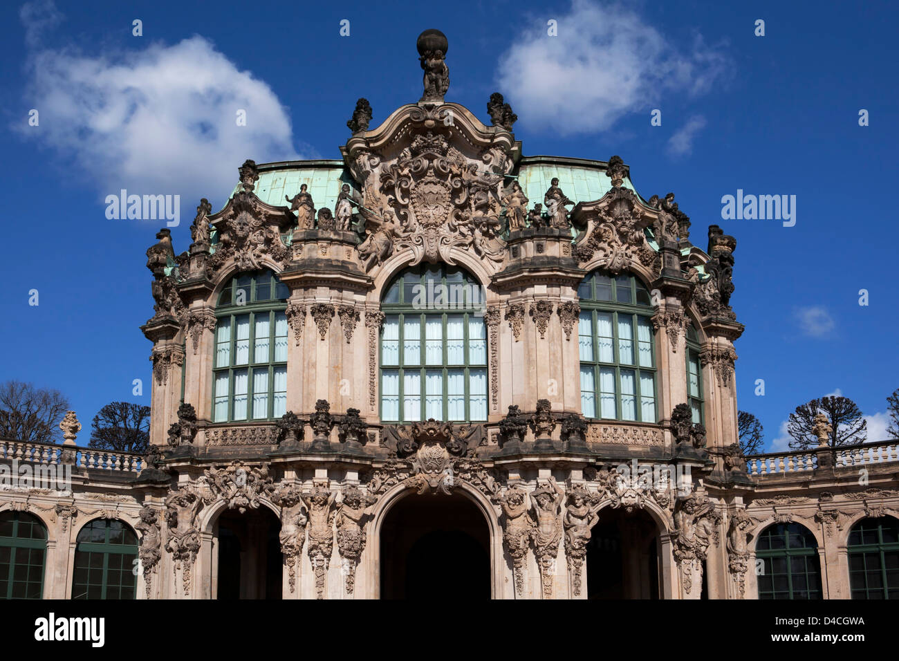 Wallpavillon, le Zwinger, Dresde, Saxe, Allemagne, Europe Banque D'Images