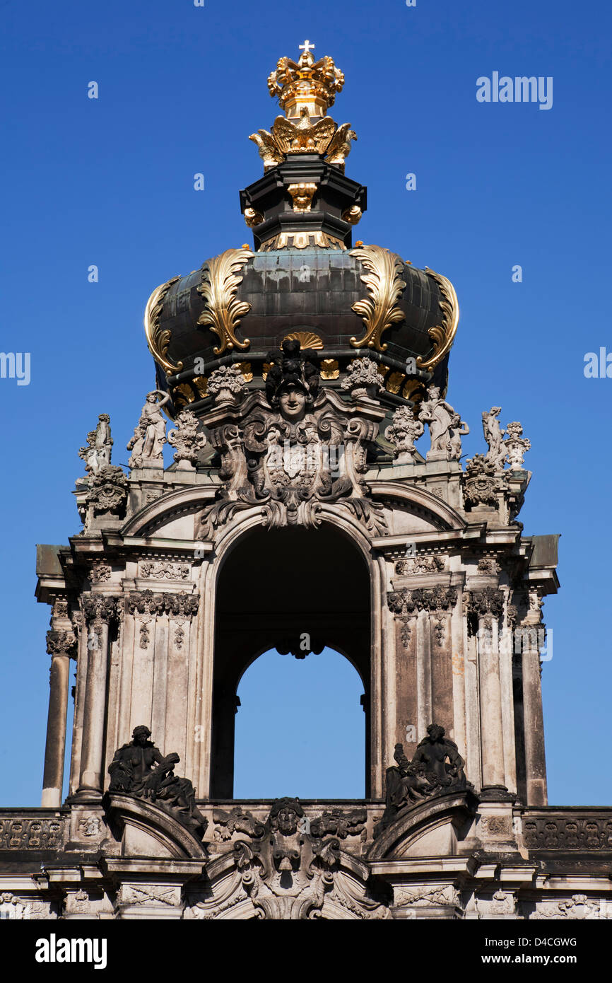 Kronentor, le Zwinger, Dresde, Saxe, Allemagne, Europe Banque D'Images