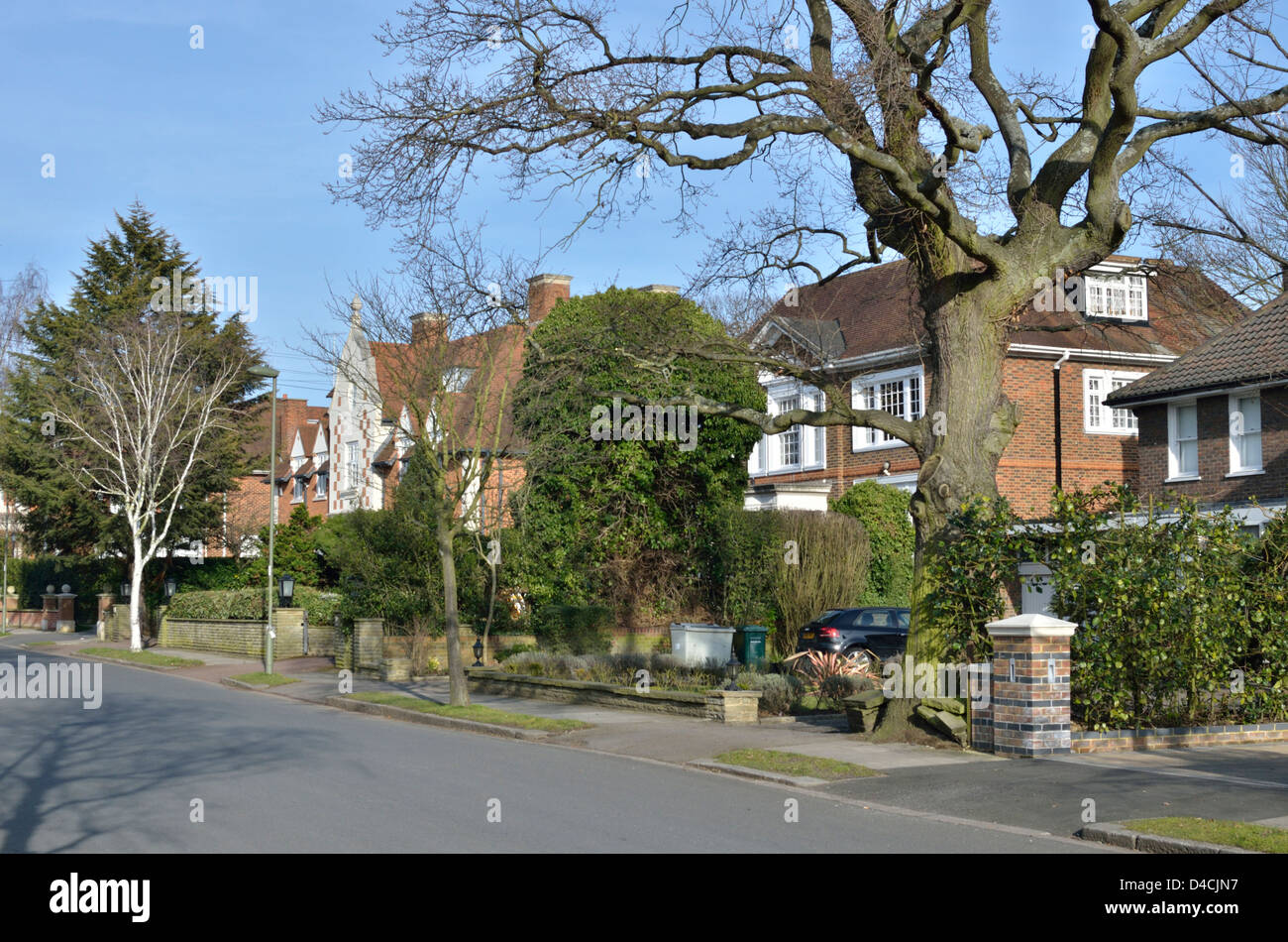 Winnington Road, Hampstead Garden Suburb N2, Londres, Royaume-Uni. Banque D'Images